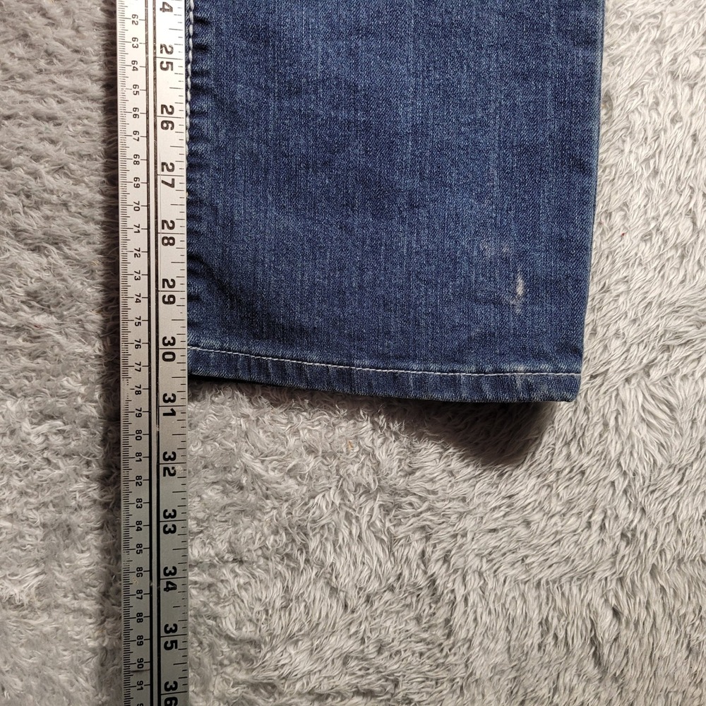 Earl Bootcut Jeans Women 8 Blue Rhinestone Embellished Distressed 31x31 - Picture 5 of 8